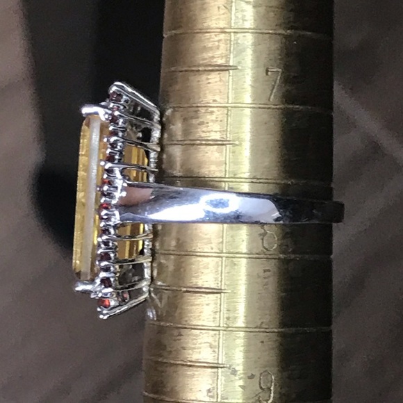 Huge 5 Carat Natural Citrine and Rhodolite Garnet - Picture 8 of 9